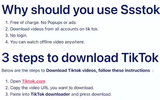 SSS TikTok Downloader  from Chrome web store to be run with OffiDocs Chromium online