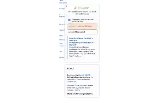 StackAnswer  from Chrome web store to be run with OffiDocs Chromium online
