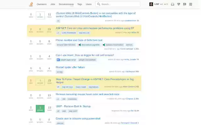 Stackoverflow tagged interesting  from Chrome web store to be run with OffiDocs Chromium online
