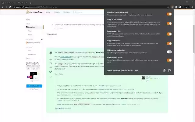 StackOverflow Tweaks Tool from Chrome web store to be run with OffiDocs Chromium online StackOverflow Tweaks Tool from Chrome web store to be run with OffiDocs Chromium online