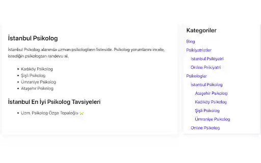 İstanbul Psikolog Önerisi from Chrome web store to be run with OffiDocs Chromium online İstanbul Psikolog Önerisi from Chrome web store to be run with OffiDocs Chromium online