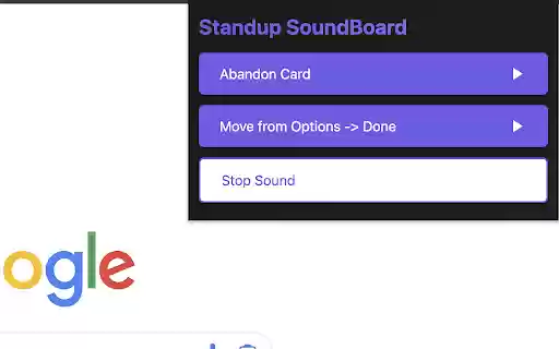 Standup Soundboard  from Chrome web store to be run with OffiDocs Chromium online