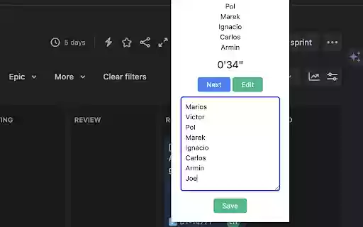 Standup Timer  from Chrome web store to be run with OffiDocs Chromium online