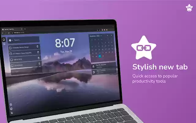 Startab New Tab  from Chrome web store to be run with OffiDocs Chromium online
