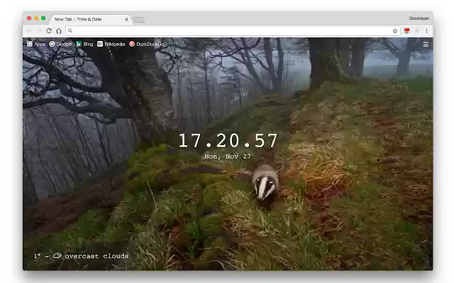 Start Page Date and Time  from Chrome web store to be run with OffiDocs Chromium online