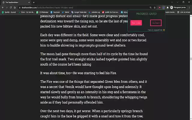 StayHere: WebPage Bookmark  from Chrome web store to be run with OffiDocs Chromium online