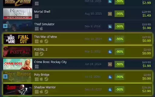 Steam Deal Finder from Chrome web store to be run with OffiDocs Chromium online Steam Deal Finder from Chrome web store to be run with OffiDocs Chromium online