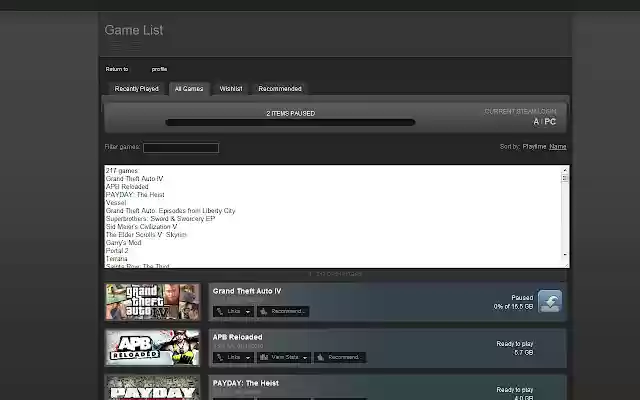 Steam Games Listifier  from Chrome web store to be run with OffiDocs Chromium online
