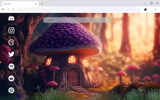 Step into a whimsical world with the Fairy Mushroom House live wallpaper.  from Chrome web store to be run with OffiDocs Chromium online
