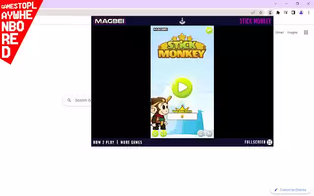 Stick Monkey Game Runs Offline  from Chrome web store to be run with OffiDocs Chromium online