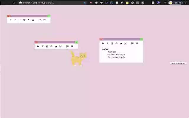 OffiDocs Chromium çevrimiçi ile çalıştırılacak Chrome web mağazasından yapışkan not sekmesi