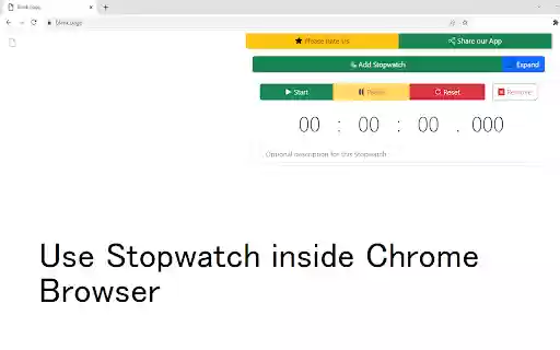 Stopwatch for Google Chrome™ from Chrome web store to be run with OffiDocs Chromium online Stopwatch for Google Chrome™ from Chrome web store to be run with OffiDocs Chromium online