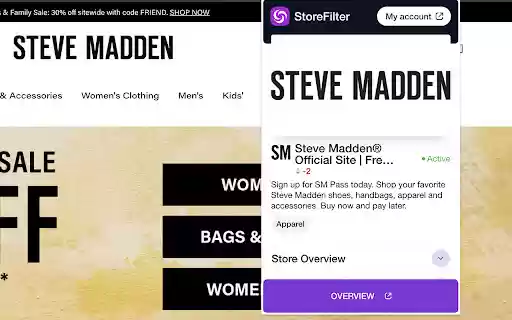 StoreFilter  from Chrome web store to be run with OffiDocs Chromium online