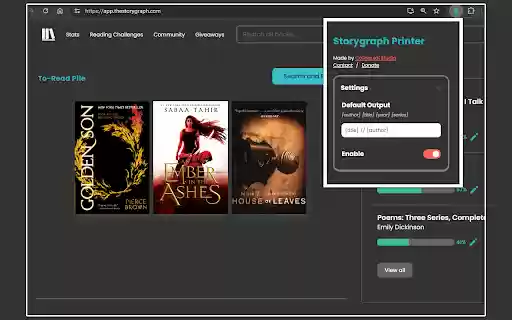 Storygraph Printer from Chrome web store to be run with OffiDocs Chromium online Storygraph Printer from Chrome web store to be run with OffiDocs Chromium online