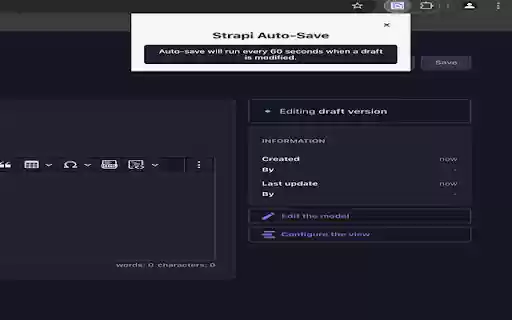 Strapi Auto Save for Drafts  from Chrome web store to be run with OffiDocs Chromium online