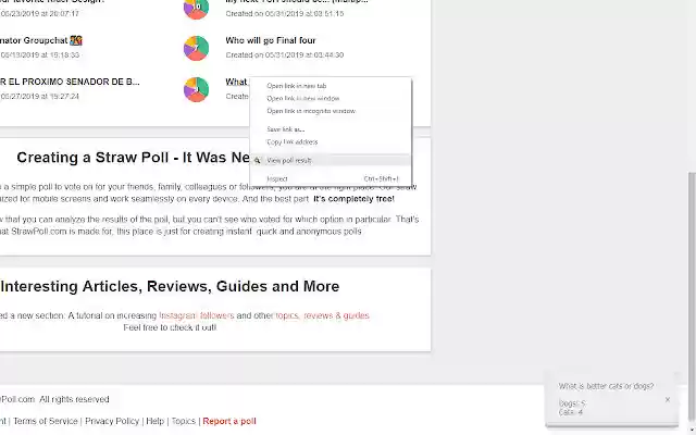 Straw Poll Viewer  from Chrome web store to be run with OffiDocs Chromium online