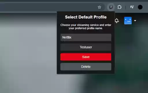 Streaming Profile Selector  from Chrome web store to be run with OffiDocs Chromium online