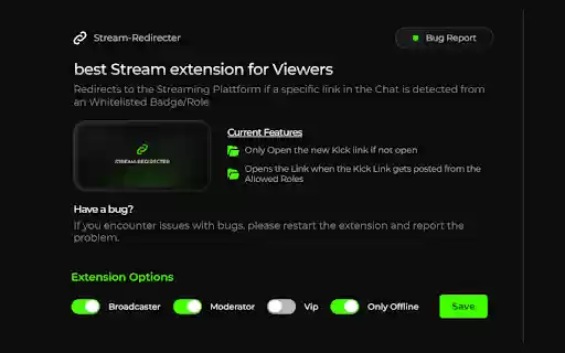 Stream Redirecter  from Chrome web store to be run with OffiDocs Chromium online