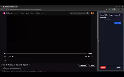 Stream Threads  from Chrome web store to be run with OffiDocs Chromium online