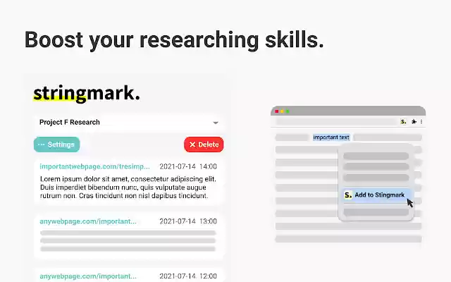 Stringmark: Highlight for later! from Chrome web store to be run with OffiDocs Chromium online Stringmark: Highlight for later! from Chrome web store to be run with OffiDocs Chromium online