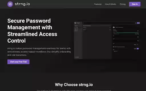 strng.io Password Manager  from Chrome web store to be run with OffiDocs Chromium online