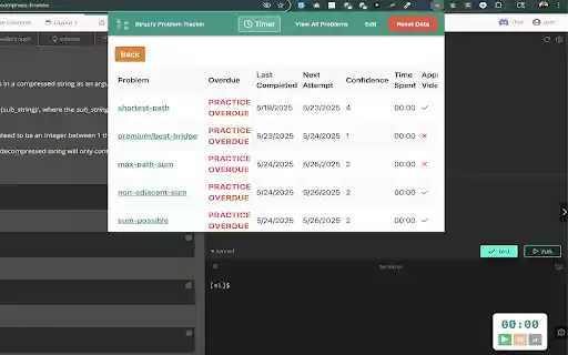 Structy Problem Tracker  from Chrome web store to be run with OffiDocs Chromium online