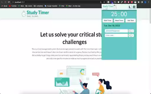 Study Timer  from Chrome web store to be run with OffiDocs Chromium online