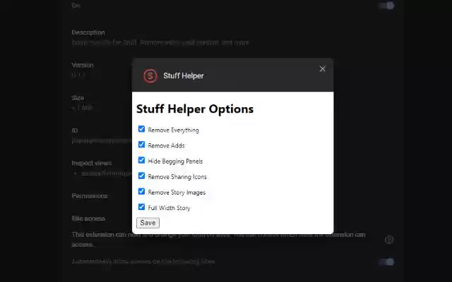Stuff Helper  from Chrome web store to be run with OffiDocs Chromium online