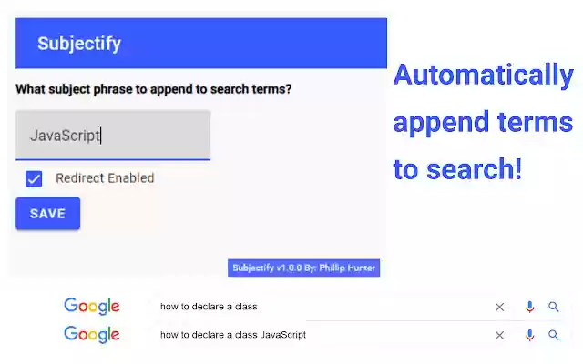 Subjectify  from Chrome web store to be run with OffiDocs Chromium online