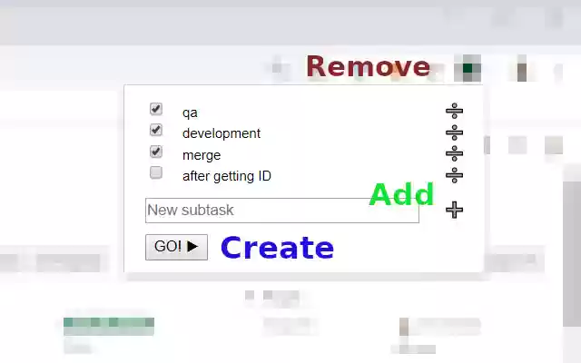 Sub task creator  from Chrome web store to be run with OffiDocs Chromium online