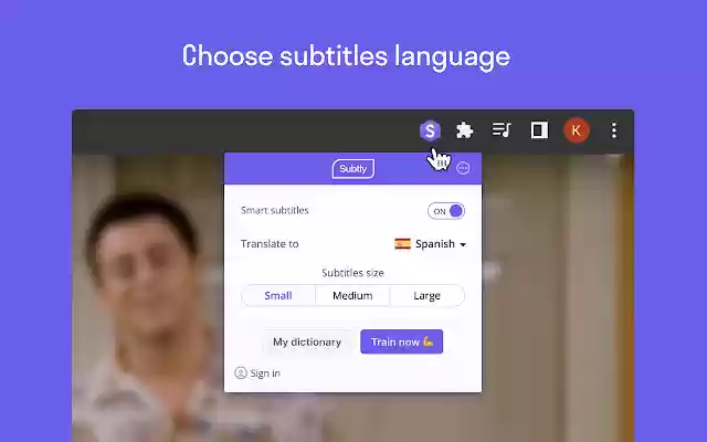 Subtly — Subtitles. Translator. Word training from Chrome web store to be run with OffiDocs Chromium online Subtly — Subtitles. Translator. Word training from Chrome web store to be run with OffiDocs Chromium online