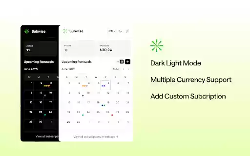 Subwise Subscription Manager  from Chrome web store to be run with OffiDocs Chromium online