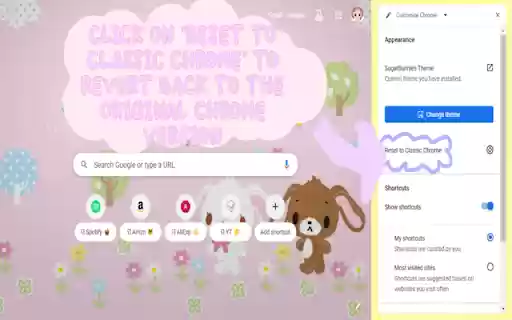 Sugarbunnies Theme  from Chrome web store to be run with OffiDocs Chromium online