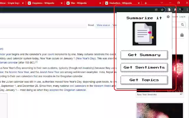 SummarizeIt  from Chrome web store to be run with OffiDocs Chromium online