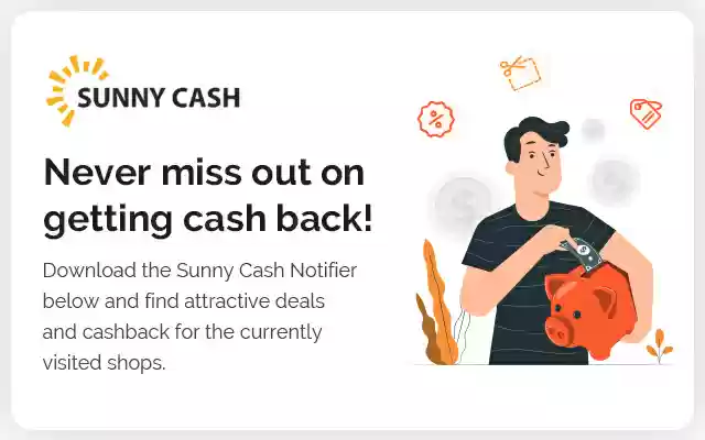 SunnyCash™ Cashback  Deal Service  from Chrome web store to be run with OffiDocs Chromium online