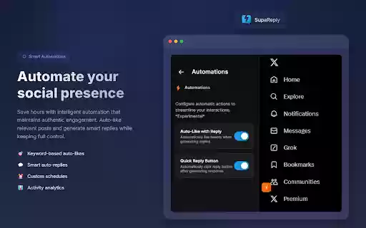 SupaReply  from Chrome web store to be run with OffiDocs Chromium online