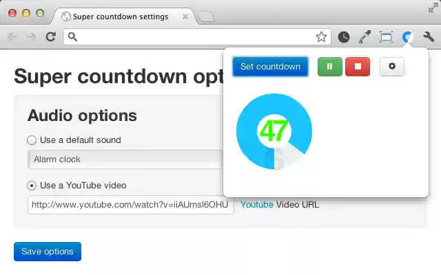 Super countdown  from Chrome web store to be run with OffiDocs Chromium online