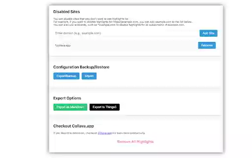 Super Highlights by Collava.app  from Chrome web store to be run with OffiDocs Chromium online