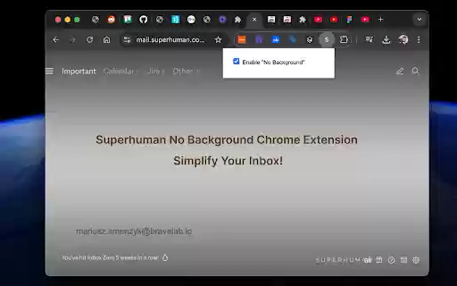 Superhuman No Background  from Chrome web store to be run with OffiDocs Chromium online