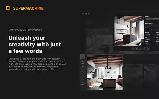 SUPERMACHINE Generate Awesome AI Images  from Chrome web store to be run with OffiDocs Chromium online
