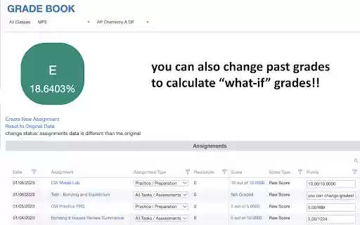 Super StudentVUE  from Chrome web store to be run with OffiDocs Chromium online