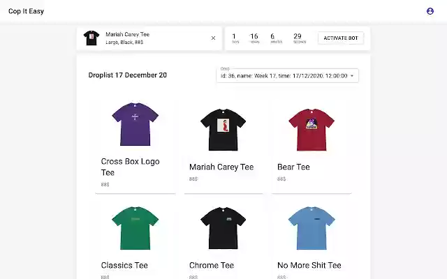 Supreme Bot Cop it easy  from Chrome web store to be run with OffiDocs Chromium online
