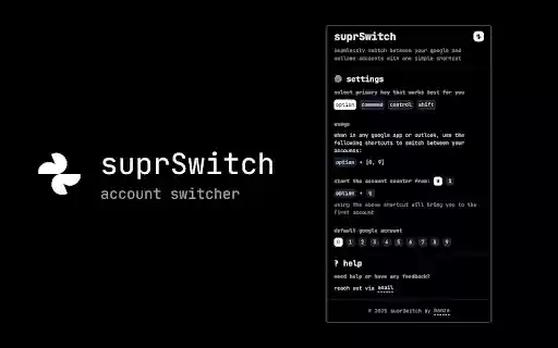 suprSwitch account switcher  from Chrome web store to be run with OffiDocs Chromium online