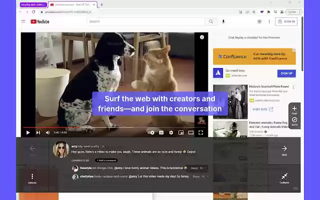 Surfn  from Chrome web store to be run with OffiDocs Chromium online