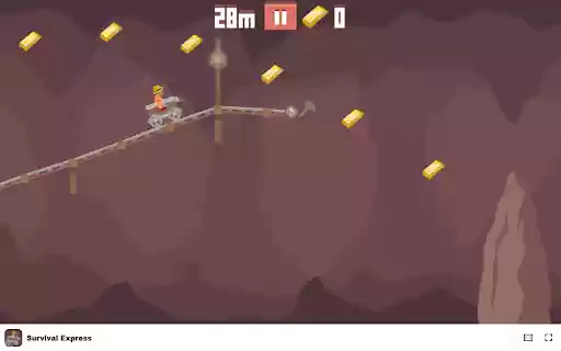 Survival Express Game How far can you go without crashing?  from Chrome web store to be run with OffiDocs Chromium online