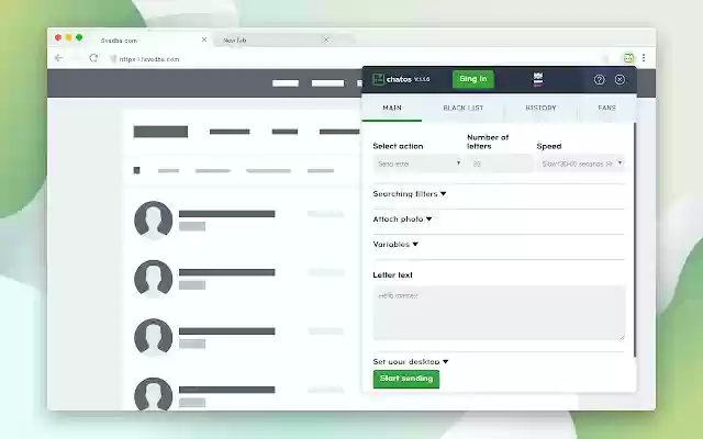 Svadba ChatOS mail sender  from Chrome web store to be run with OffiDocs Chromium online