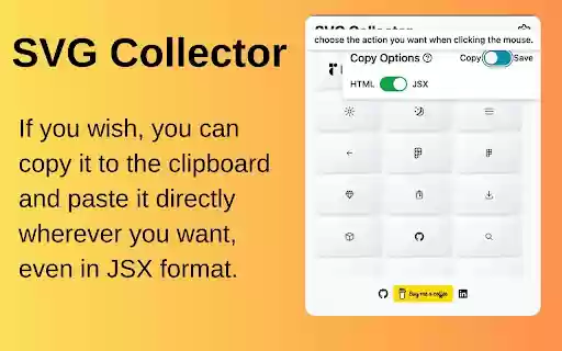 SVG Collector  from Chrome web store to be run with OffiDocs Chromium online