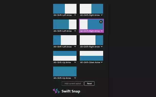 Swift Snap (Window Resizer)  from Chrome web store to be run with OffiDocs Chromium online