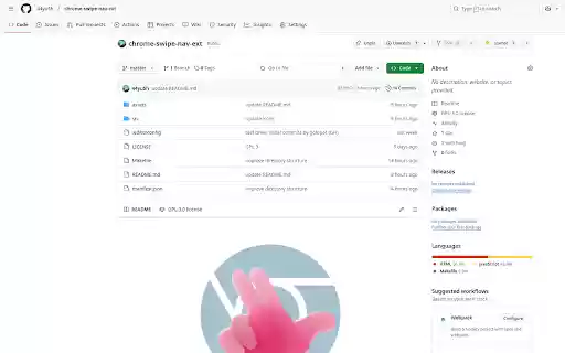 Swipe Navigation Gesture (back  forth)  from Chrome web store to be run with OffiDocs Chromium online
