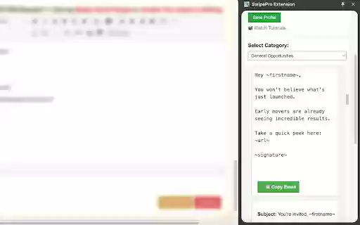SwipePro Extension  from Chrome web store to be run with OffiDocs Chromium online